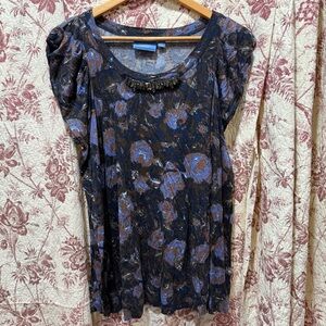Simply Vera Vera Wang Beaded Floral Blouse Women’s Medium